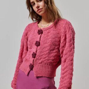 Kimchi Blue Knit Rosette Cardigan